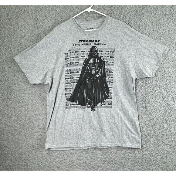 Star Wars Shirt 2XL Gray Black Darth Vader The Imperial March Top Tee - Picture 1 of 7